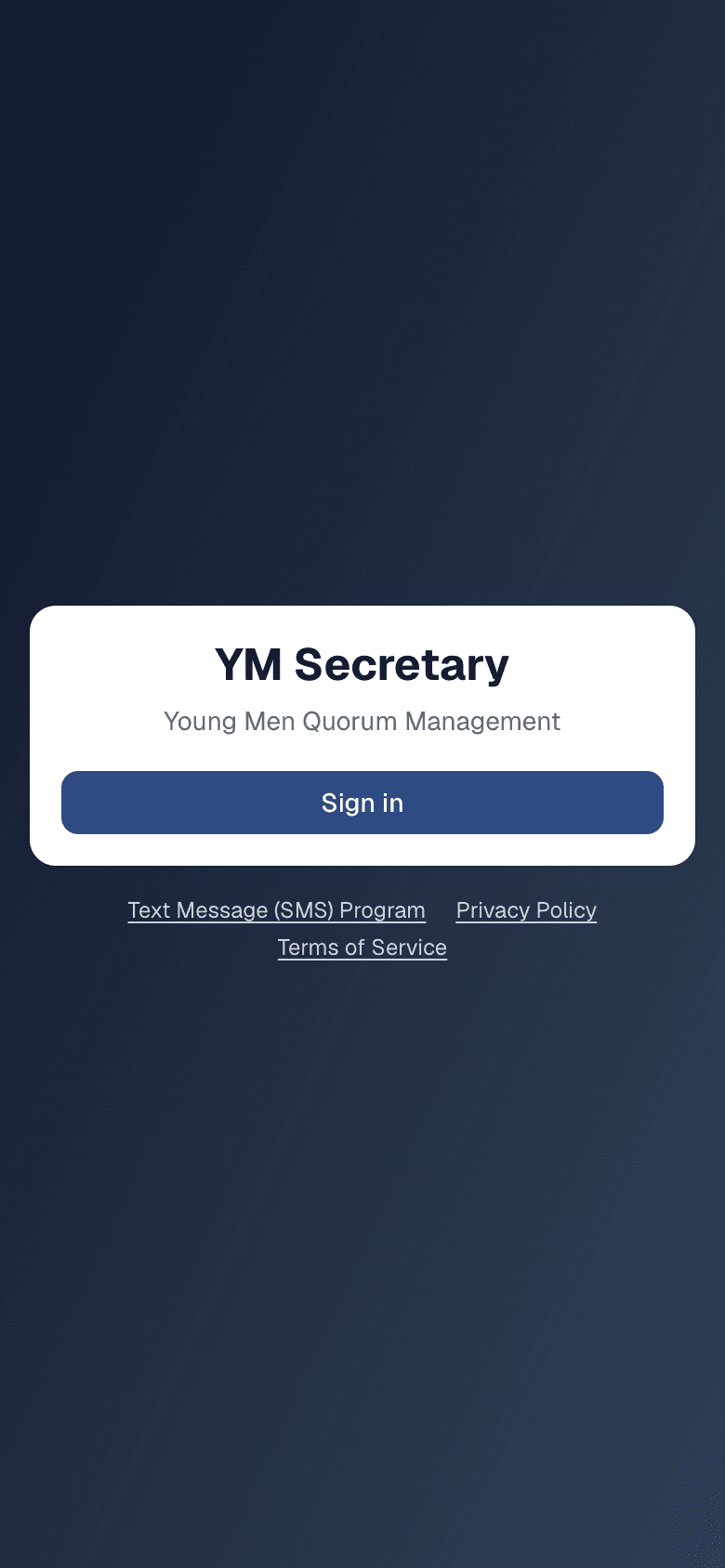 Step 1: the ymsec.app sign-in page. Members must sign in before registering.